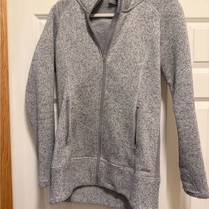 Athleta Gray Zip-Up Fleece Jacket